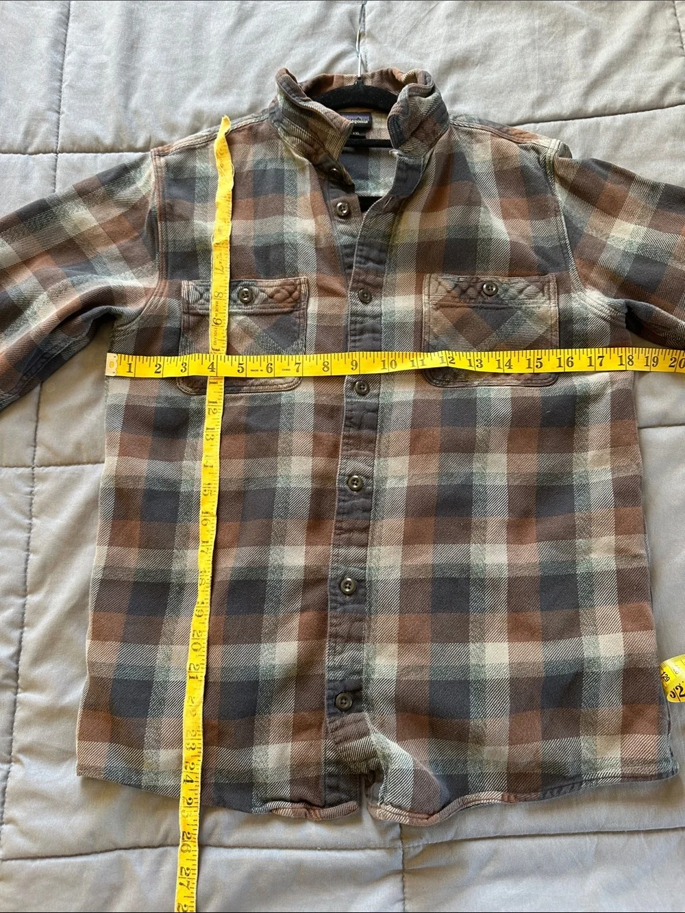 Patagonia kids  Plaid Button-Down Shirt — Brown & Gray